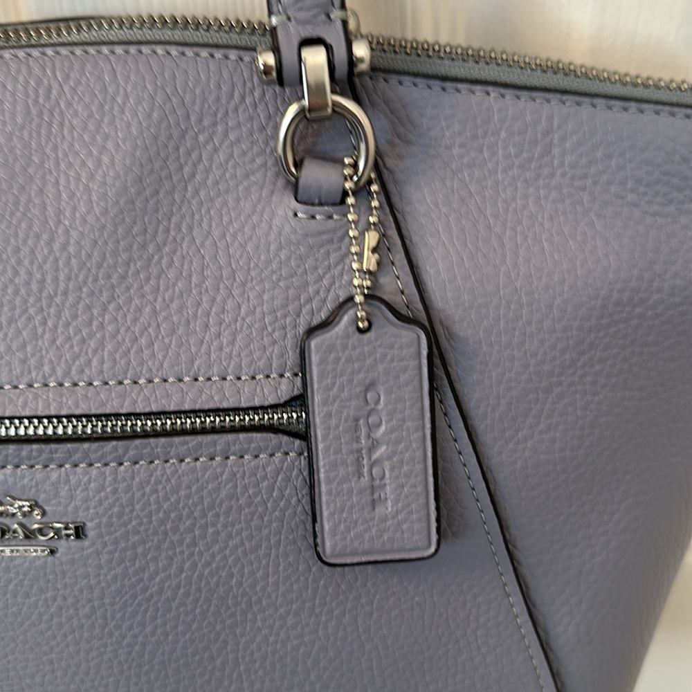 Coach 100% Leather Handbag Denim Blue Color Worn Twice Excellent Condition - Picture 4 of 14